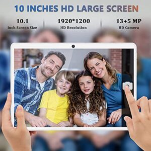 Tablet 10.1 inch Android 12 Tablet 2023 Latest Update Octa-Core Processor with 64GB Storage, Dual 13MP+5MP Camera, WiFi, Bluetooth, GPS, 512GB Expand Support, IPS Full HD Display (Silver)