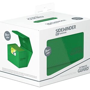 Ultimate Guard Sidewinder 80+, Deck Box for 80 Double-Sleeved TCG Cards, Green, Magnetic Closure & Microfiber Inner Lining for Secure Storage