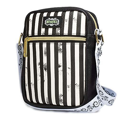 Buckle Down Beetlejuice Bag, Cross Body, Beetljuice Stripes, Vegan Leather