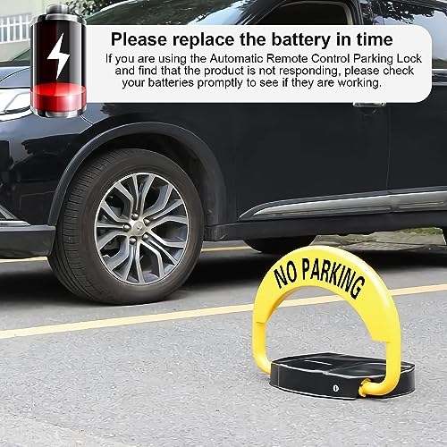 ORIENTOOLS Automatic Remote Control Parking Lock, Folding Parking Barrier Batteries Not Included, 98ft Private Car Parking Latch Space Lock Parking Blocker for Home, Business, Office & Commercial Use