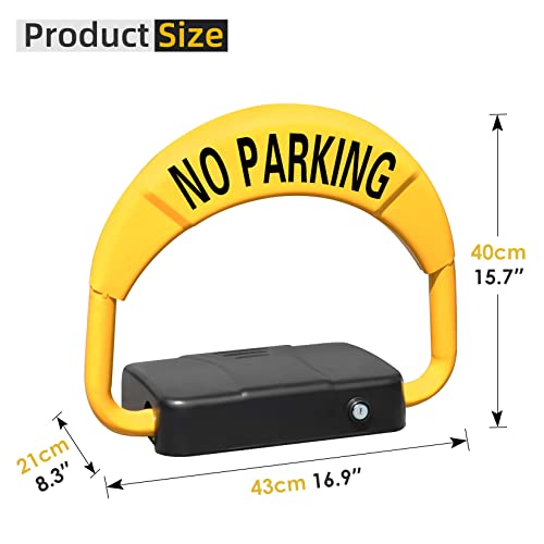 ORIENTOOLS Automatic Remote Control Parking Lock, Folding Parking Barrier Batteries Not Included, 98ft Private Car Parking Latch Space Lock Parking Blocker for Home, Business, Office & Commercial Use