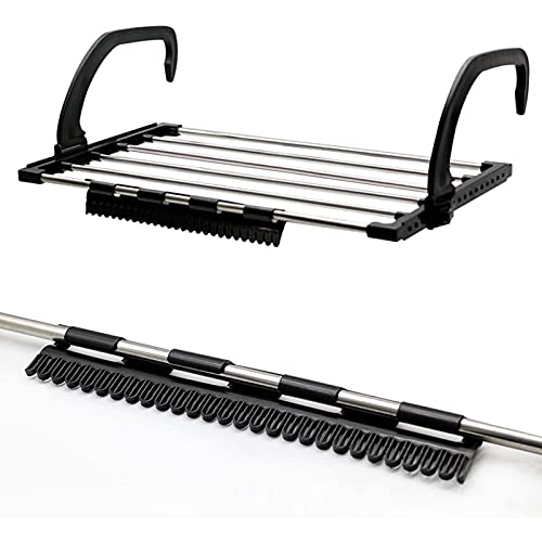 Clothes Drying Rack, Stainless Steel Folding Laundry Mini Towel Drying Rack Indoor/Outdoor Easy Install Hanging on Door Bathroom Windowsill Guardrail Corridor Balcony