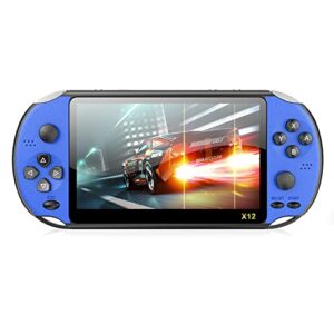 handheld game console 5.1 inch pro retro games consoles built-in classic games rechargeable battery portable style game consoles x12 blue
