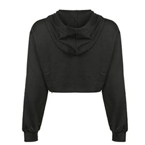 farrubbyine8 Women Gothic Crop Sweatshirt Skeleton Halloween Long Sleeve Hoodie Top Casual Goth Pullover Crop Top (C Skeleton, Large)