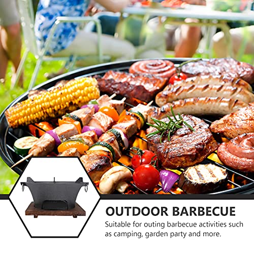 Happyyami Portable Stove Mini Grill 1 Set Charcoal Barbecue Grill Stove Household BBQ Grill Portable Camping Stove Tabletop Smoker Burner Stove 26x26cm Cast Iron Grill Hibachi Grill