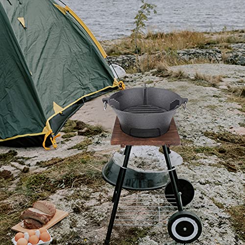 Happyyami Portable Stove Mini Grill 1 Set Charcoal Barbecue Grill Stove Household BBQ Grill Portable Camping Stove Tabletop Smoker Burner Stove 26x26cm Cast Iron Grill Hibachi Grill