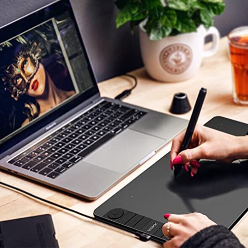 VEIKK VK1060PRO V2 Drawing Tablet, 10 x 6 Inch Graphics Pen Tablet with 8 Shortcut Keys, 8192 Levels Battery Free Supports Tilt Function, Work for Digital Art Drawing, Designing