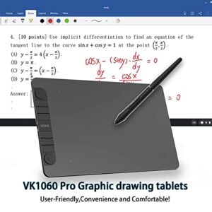 VEIKK VK1060PRO V2 Drawing Tablet, 10 x 6 Inch Graphics Pen Tablet with 8 Shortcut Keys, 8192 Levels Battery Free Supports Tilt Function, Work for Digital Art Drawing, Designing