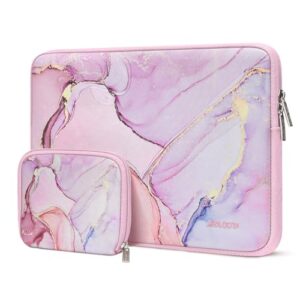 mosiso laptop sleeve compatible with macbook air/pro, 13-13.3 inch notebook, compatible with macbook pro 14 inch 2023-2021 a2779 m2 a2442 m1, neoprene bag with small case marble mo-mbh216