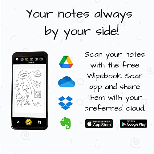 WIPEBOOK SMART REUSABLE SCAN NOTEBOOK - Smart Reusable Whiteboard Notebook - Ruled/Graph/Blank (8.5" x 11") with Expo Ultra Fine Dry Erase Marker | Ideal For Note-Taking & Doodling Charts | 8.5" x 11"