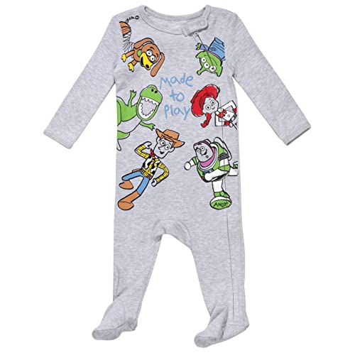 Disney Pixar Toy Story Buzz Lightyear Woody Newborn Baby Boys 2 Pack Zip Up Sleep N' Play Coveralls 3-6 Months