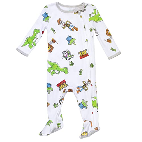 Disney Pixar Toy Story Buzz Lightyear Woody Newborn Baby Boys 2 Pack Zip Up Sleep N' Play Coveralls 3-6 Months