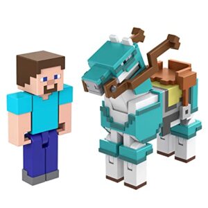 Mattel Minecraft Action Figure 2-Pack with Skeleton & Trap Horse Collectible Figures & Accessories, 3.25-in Scale Toy Set