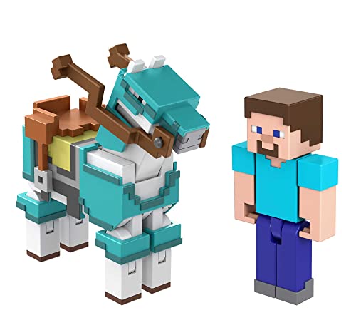 Mattel Minecraft Action Figure 2-Pack with Skeleton & Trap Horse Collectible Figures & Accessories, 3.25-in Scale Toy Set