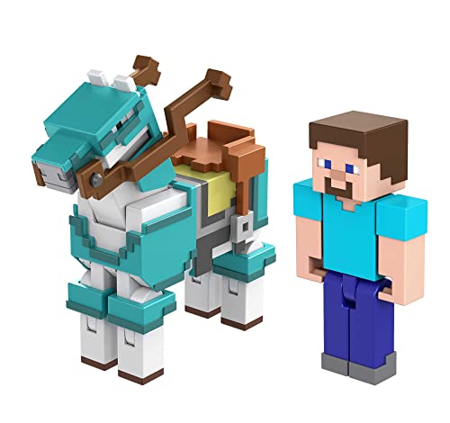 Mattel Minecraft Action Figure 2-Pack with Skeleton & Trap Horse Collectible Figures & Accessories, 3.25-in Scale Toy Set