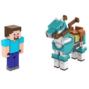 Mattel Minecraft Action Figure 2-Pack with Skeleton & Trap Horse Collectible Figures & Accessories, 3.25-in Scale Toy Set