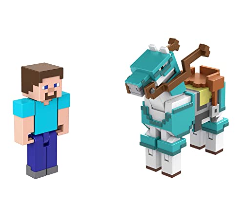 Mattel Minecraft Action Figure 2-Pack with Skeleton & Trap Horse Collectible Figures & Accessories, 3.25-in Scale Toy Set