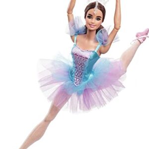 Barbie Signature Doll, Ballet Wishes Posable Brunette with Ballerina Costume, Tutu, Tiara and Pointe Shoes