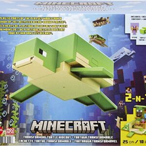 Minecraft Transforming Turtle Hideout, Authentic Pixelated Video-Game Role Play, Electronic, Action Toy to Create, Explore and Survive, Steve, Turtle, Collectible Gift for Fans Age 6 Years and Older