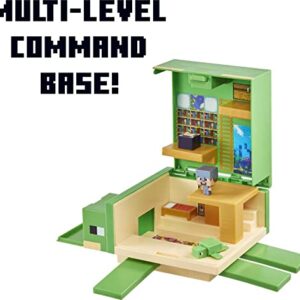 Minecraft Transforming Turtle Hideout, Authentic Pixelated Video-Game Role Play, Electronic, Action Toy to Create, Explore and Survive, Steve, Turtle, Collectible Gift for Fans Age 6 Years and Older