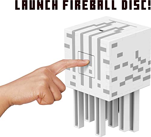 Mattel Minecraft Toys | Fireball Ghast Figure with 10 Shooting Discs | Video-Game Collectible | Gifts for Kids and Fans