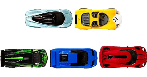 Hot Wheels Premium Car Culture Speed Machines 5-Pack of Toy Cars, Full Metal Body, Real Riders Tires, 1:64 Scale Sports Cars, Gift for Collectors