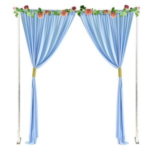 Blue Backdrop Curtain for Parties Wedding Backdrop Drapes Baby Shower Birthday Anniversary Videos Photography Decorations, 2 Panels, 5ft x 10ft