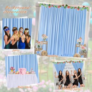 Blue Backdrop Curtain for Parties Wedding Backdrop Drapes Baby Shower Birthday Anniversary Videos Photography Decorations, 2 Panels, 5ft x 10ft