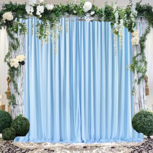 Blue Backdrop Curtain for Parties Wedding Backdrop Drapes Baby Shower Birthday Anniversary Videos Photography Decorations, 2 Panels, 5ft x 10ft