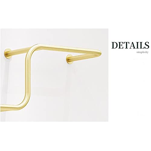 Wall-Mounted Clothes Rail, Clothing Display Rack, Heavy-Duty Industrial Tube Clothes Rail, Detachable Multifunctional Metal Hanger/Space Saving/Strong Load-Bearing/Golden / 300cm