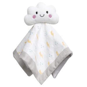 Pearhead Soft Cloud Lovey Snuggle Blanket, Newborn Infant and Toddler Security Toy, Stuffed Animal Plush Lovie for Baby Girl or Boy, White and Gray