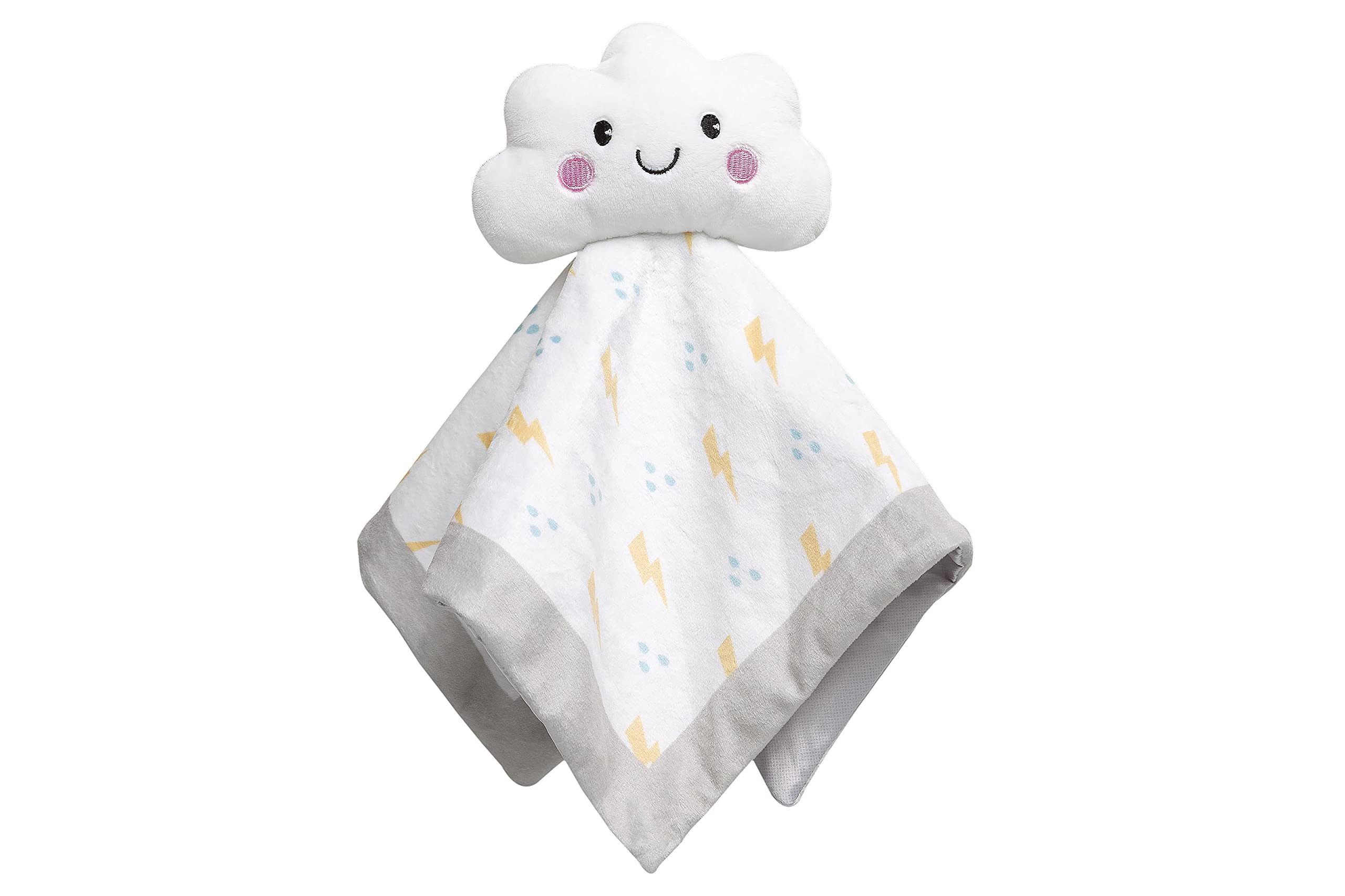 Pearhead Soft Cloud Lovey Snuggle Blanket, Newborn Infant and Toddler Security Toy, Stuffed Animal Plush Lovie for Baby Girl or Boy, White and Gray