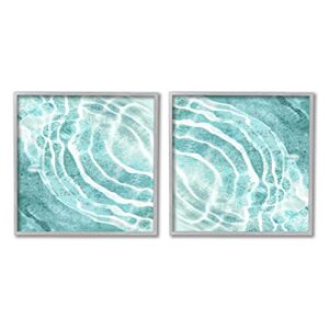 stupell industries calm blue water ripples clear tropical lake, designed by maggie olsen gray framed wall art, 2pc, each 24 x 24
