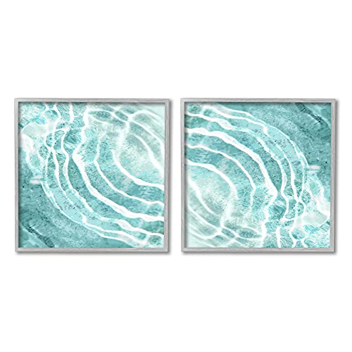 Stupell Industries Calm Blue Water Ripples Clear Tropical Lake, Designed by Maggie Olsen Gray Framed Wall Art, 2pc, Each 24 x 24