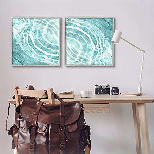 Stupell Industries Calm Blue Water Ripples Clear Tropical Lake, Designed by Maggie Olsen Gray Framed Wall Art, 2pc, Each 24 x 24