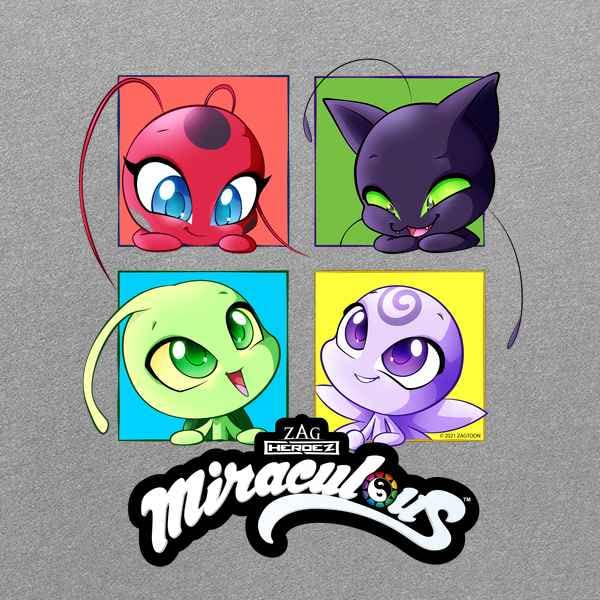 Pop Threads Miraculous Ladybug and Cat Noir Merch Kwamis Tikki Baby Toddler Kids Girl Boy T-Shirt Sport Grey 3T