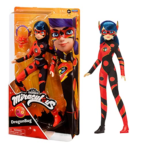 Bandai P50010 Miraculous: Tales of Ladybug & Cat Noir-Dragon Bug Fashion Doll with Accessories, Multicolour