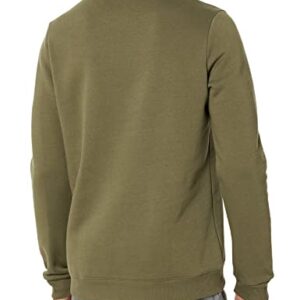Reebok Men's Standard Crewneck Sweatshirt, Army Green/White Small Logo, Medium