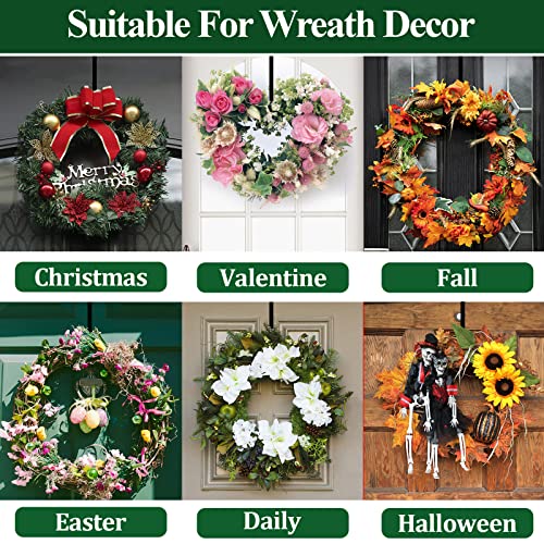 Wreath Hanger for Front Door, Adjustable Wreath Hanger from 15 to 25 Inches Wreath Hangers, 20 lbs Larger Door Upgrade Wreath Hanger (Black)