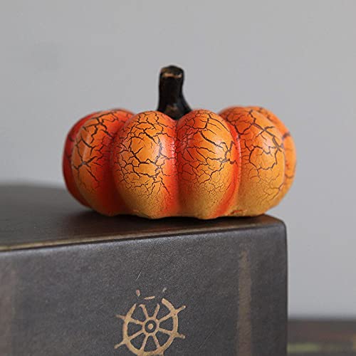 Siyse Halloween simulation pumpkin LED warm light candle lamp resin pumpkin decoration venue decoration props pumpkin lantern-A