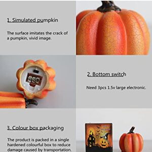 Siyse Halloween simulation pumpkin LED warm light candle lamp resin pumpkin decoration venue decoration props pumpkin lantern-A