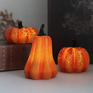 Siyse Halloween simulation pumpkin LED warm light candle lamp resin pumpkin decoration venue decoration props pumpkin lantern-A