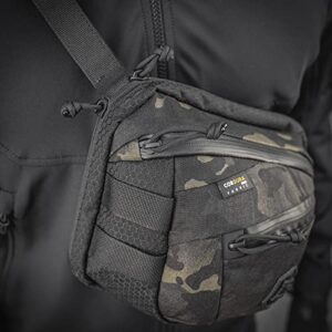 M-Tac Elite Sphaera Hex Bag Gen.2 - Tactical Crossbody CCW Conceal Carry Chest Pack - EDC Shoulder Sling Bag (Multicam Black/Black)