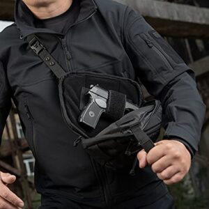 M-Tac Elite Sphaera Hex Bag Gen.2 - Tactical Crossbody CCW Conceal Carry Chest Pack - EDC Shoulder Sling Bag (Multicam Black/Black)