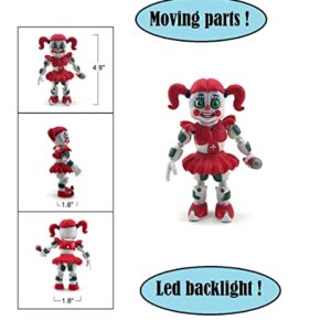 Toysvill FNAF Action Figures Sister Location (Set of 5 pcs), More Than 5 inches [Funtime Freddy Bear, Circus Baby, Ennard, Ballora, Funtime Foxy], Fun Action Simulator