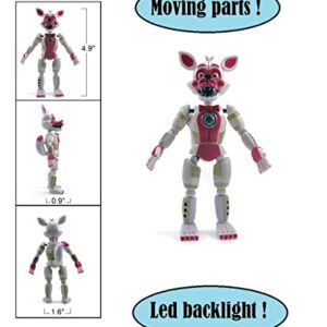 Toysvill FNAF Action Figures Sister Location (Set of 5 pcs), More Than 5 inches [Funtime Freddy Bear, Circus Baby, Ennard, Ballora, Funtime Foxy], Fun Action Simulator