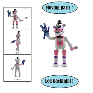 Toysvill FNAF Action Figures Sister Location (Set of 5 pcs), More Than 5 inches [Funtime Freddy Bear, Circus Baby, Ennard, Ballora, Funtime Foxy], Fun Action Simulator