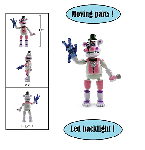 Toysvill FNAF Action Figures Sister Location (Set of 5 pcs), More Than 5 inches [Funtime Freddy Bear, Circus Baby, Ennard, Ballora, Funtime Foxy], Fun Action Simulator