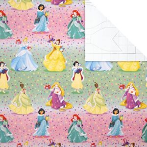 Hallmark Disney Frozen & Princess Multi-Roll Christmas 12M Wrapping Paper Pack - 3 Rolls in 2 Designs