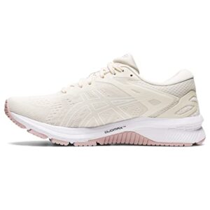 asics women's gt-1000 10 running shoes, 8.5, cream/watershed rose